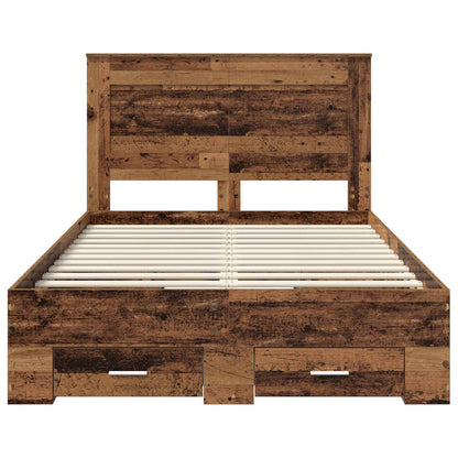 vidaXL Bed Frame with Drawer with Headboard Manual Engineered Wood