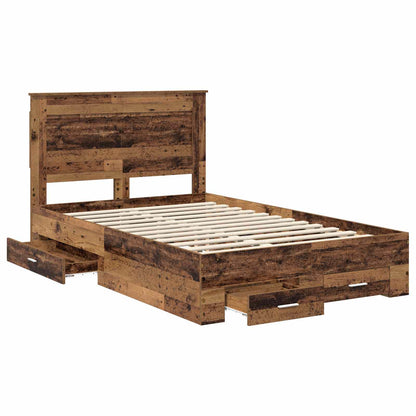 vidaXL Bed Frame with Drawer with Headboard Manual Engineered Wood