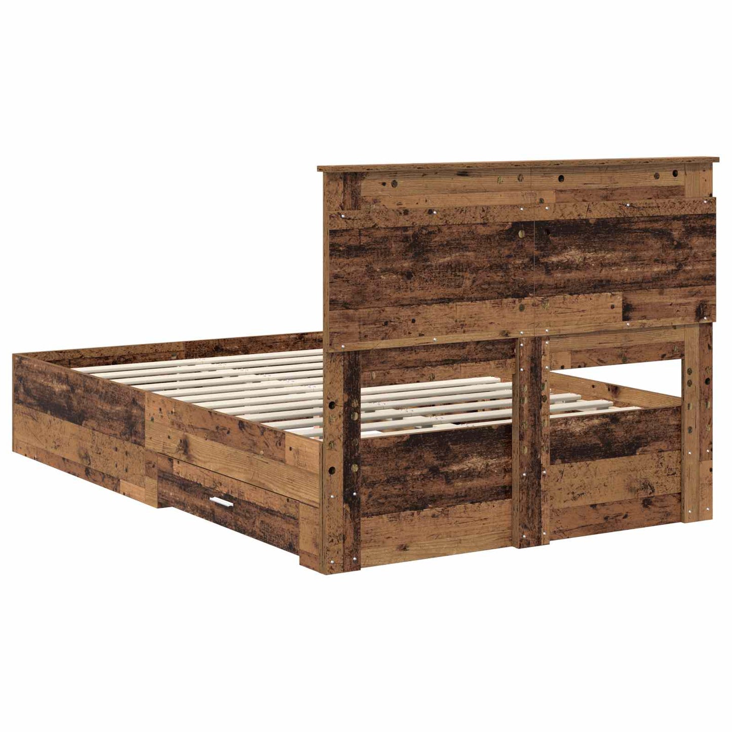 vidaXL Bed Frame with Drawer with Headboard Manual Engineered Wood