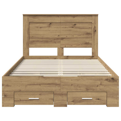 vidaXL Bed Frame with Drawer with Headboard Manual Engineered Wood