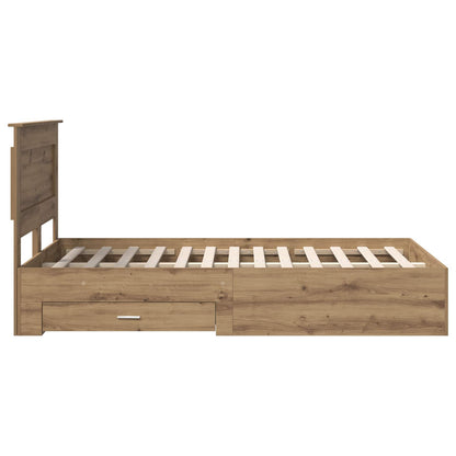 vidaXL Bed Frame with Drawer with Headboard Manual Engineered Wood