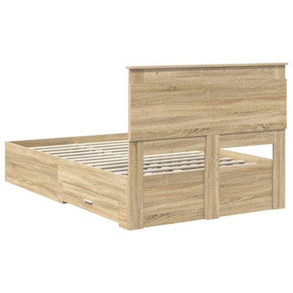 vidaXL Bed Frame with Drawer Sonoma Oak 120 x 200 cm Engineered Wood
