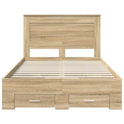 vidaXL Bed Frame with Drawer Sonoma Oak 120 x 200 cm Engineered Wood