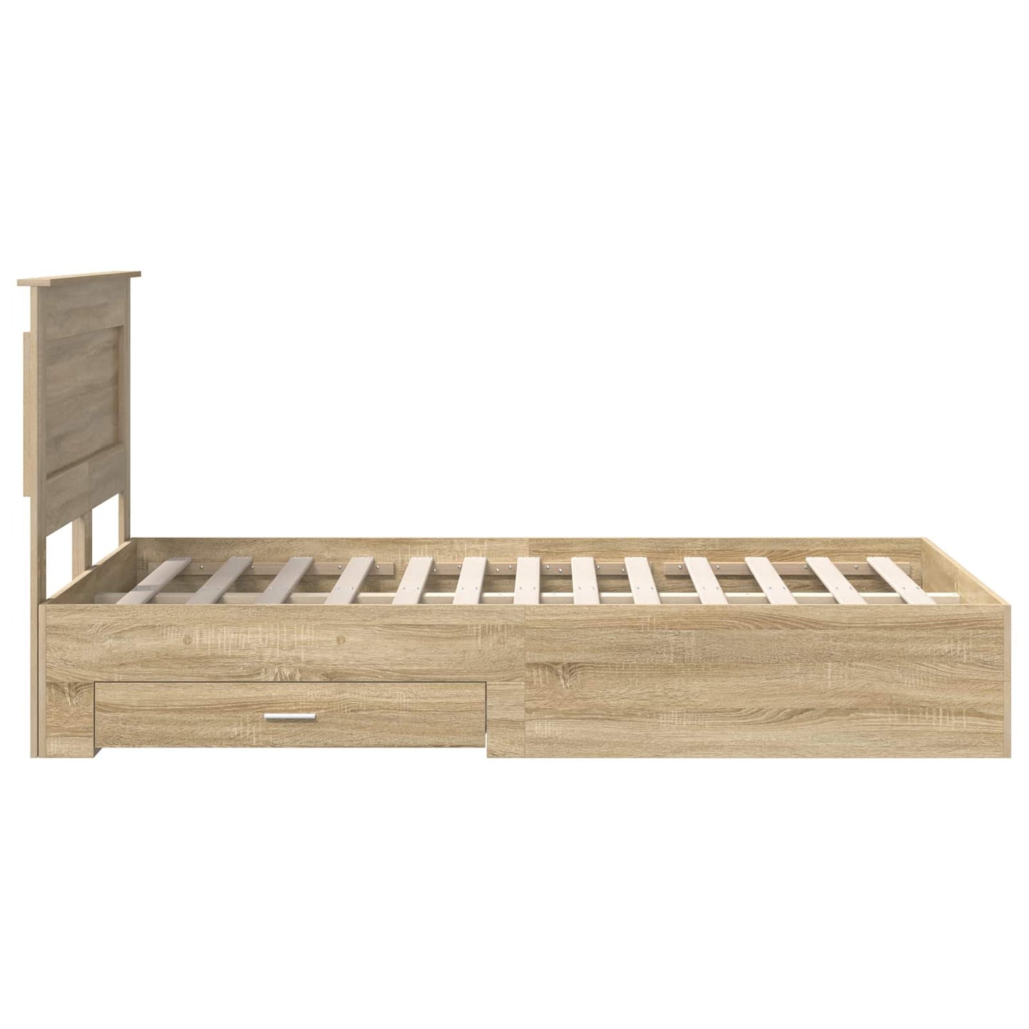 vidaXL Bed Frame with Drawer Sonoma Oak 120 x 200 cm Engineered Wood