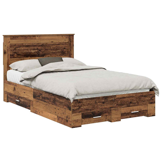 vidaXL Bed Frame with Drawer with Headboard Manual Engineered Wood
