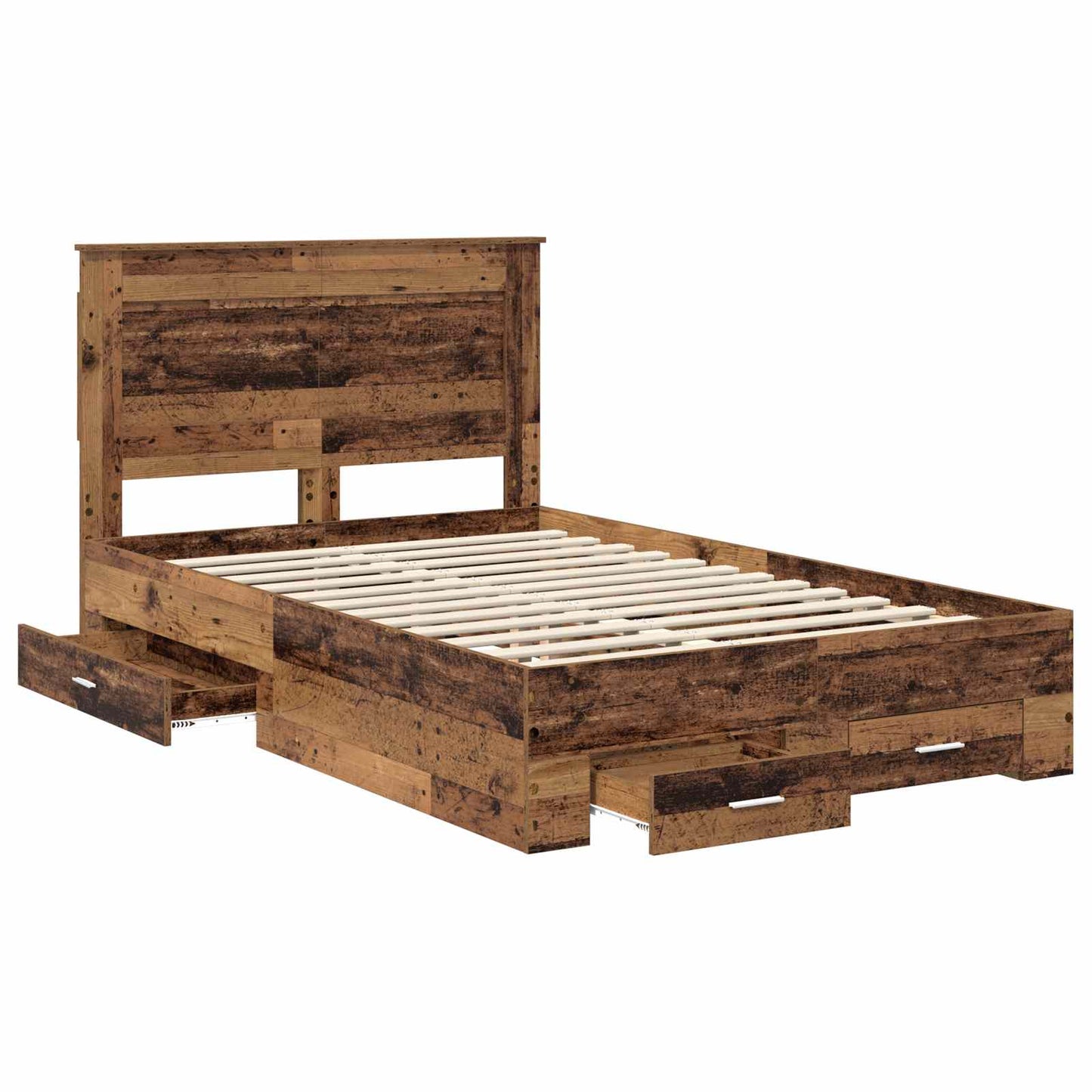 vidaXL Bed Frame with Drawer with Headboard Manual Engineered Wood