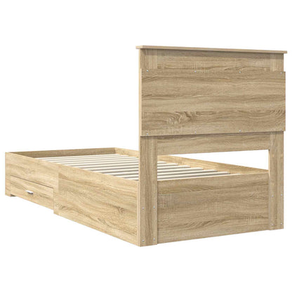 vidaXL Bed Frame with Drawer Sonoma Oak 100 x 200 cm Engineered Wood