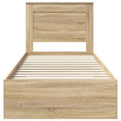 vidaXL Bed Frame with Drawer Sonoma Oak 100 x 200 cm Engineered Wood