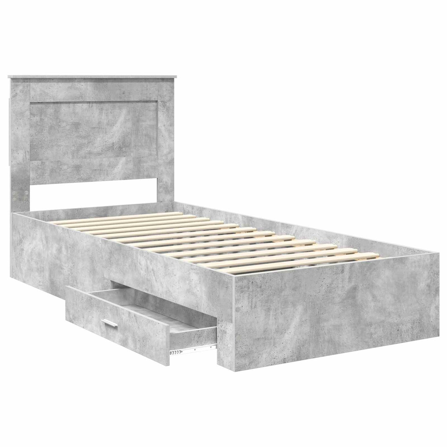 vidaXL Bed Frame with Drawer with Headboard Manual Engineered Wood