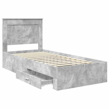vidaXL Bed Frame with Drawer with Headboard Manual Engineered Wood