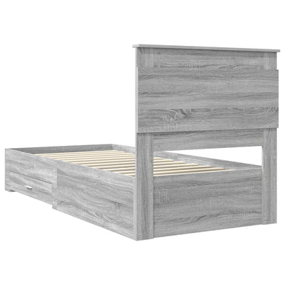 vidaXL Bed Frame with Drawer with Headboard Manual Engineered Wood