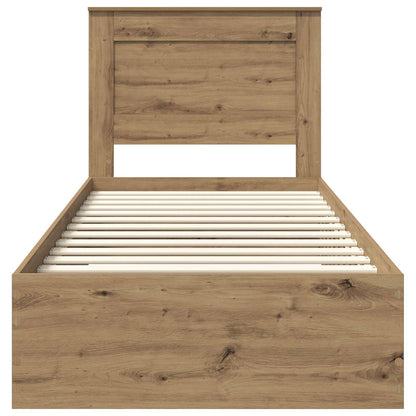 vidaXL Bed Frame with Drawer with Headboard Manual Engineered Wood