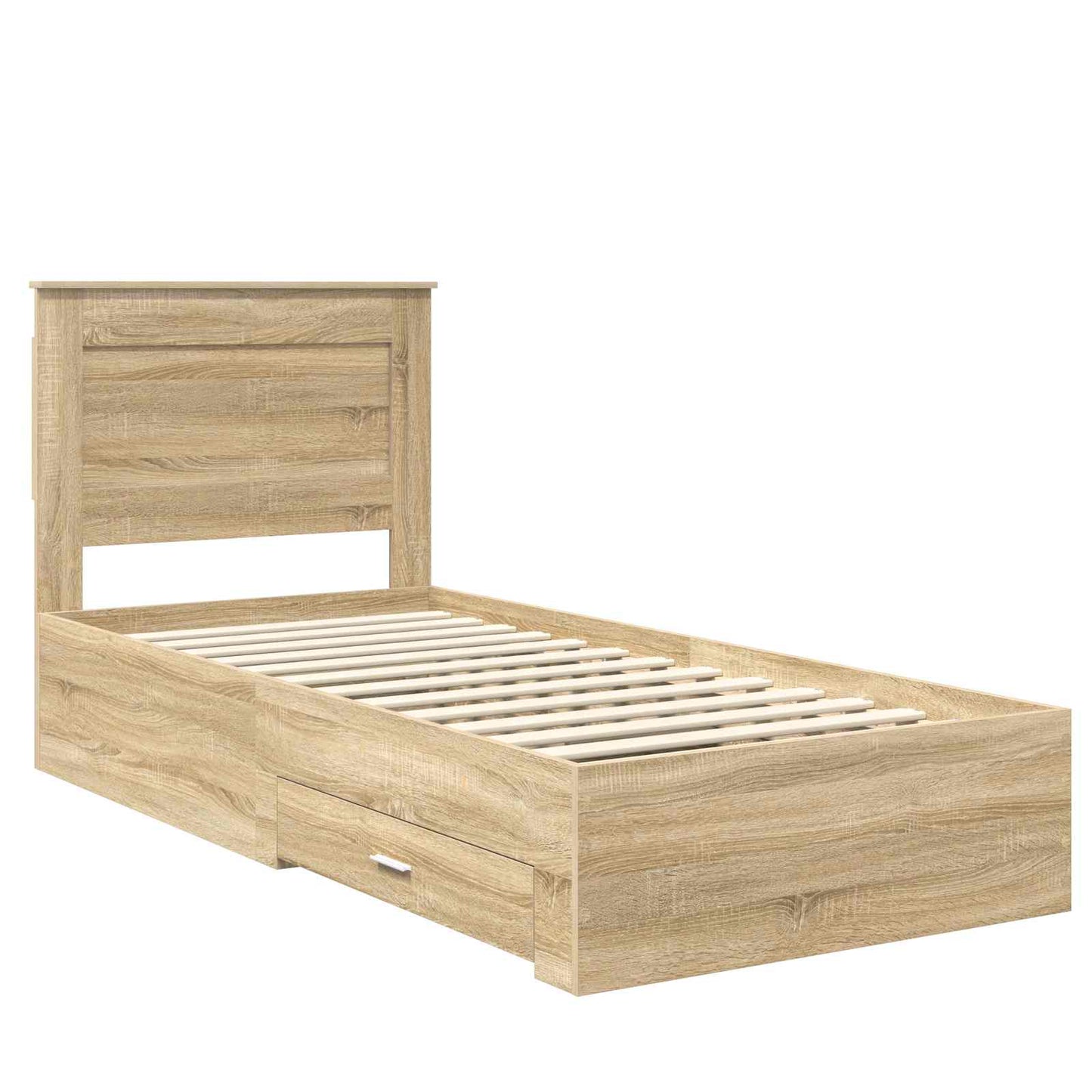 vidaXL Bed Frame with Drawer with Headboard Manual Engineered Wood