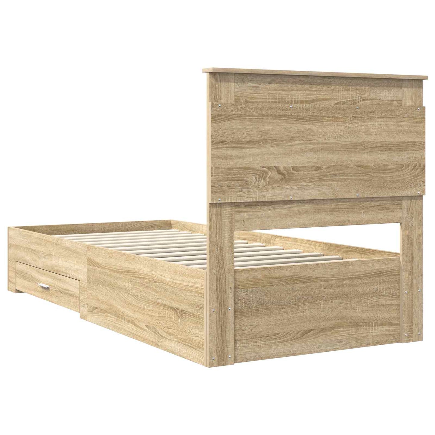 vidaXL Bed Frame with Drawer with Headboard Manual Engineered Wood