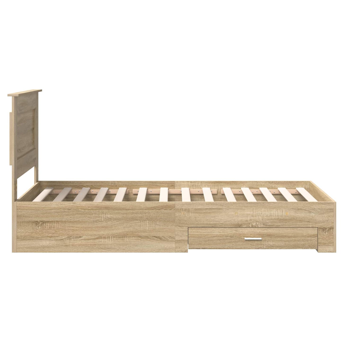 vidaXL Bed Frame with Drawer with Headboard Manual Engineered Wood