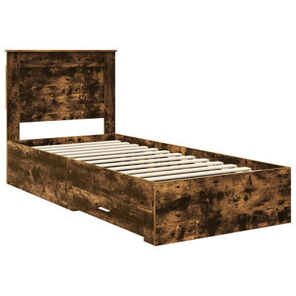vidaXL Bed Frame with Drawer with Headboard Manual Engineered Wood