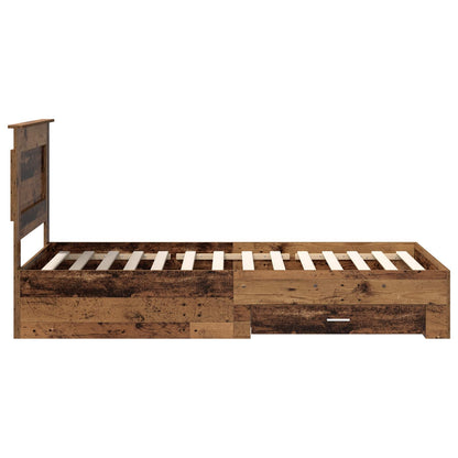 vidaXL Bed Frame with Drawer with Headboard Manual Engineered Wood