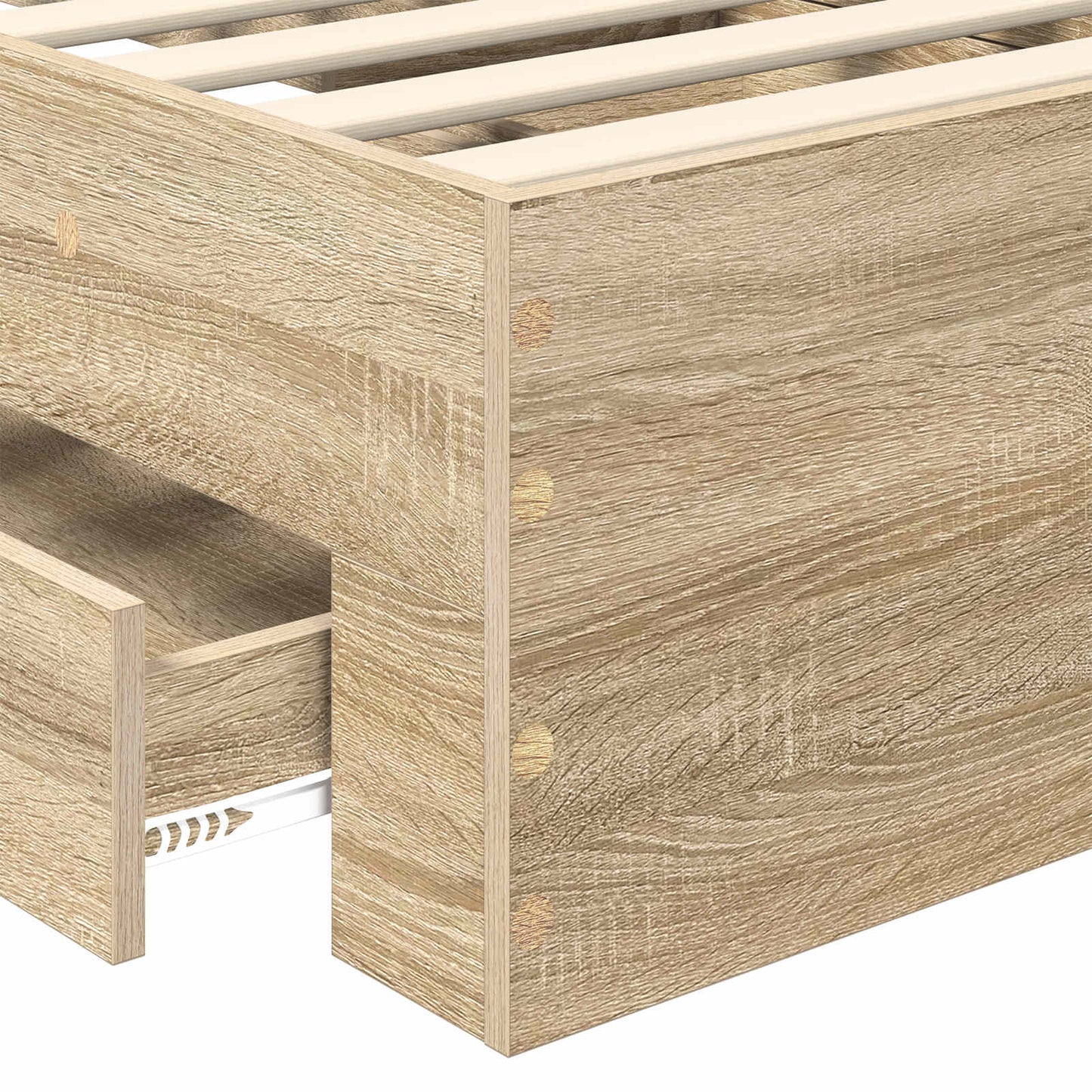 vidaXL Bed Frame with Drawer with Headboard Manual Engineered Wood