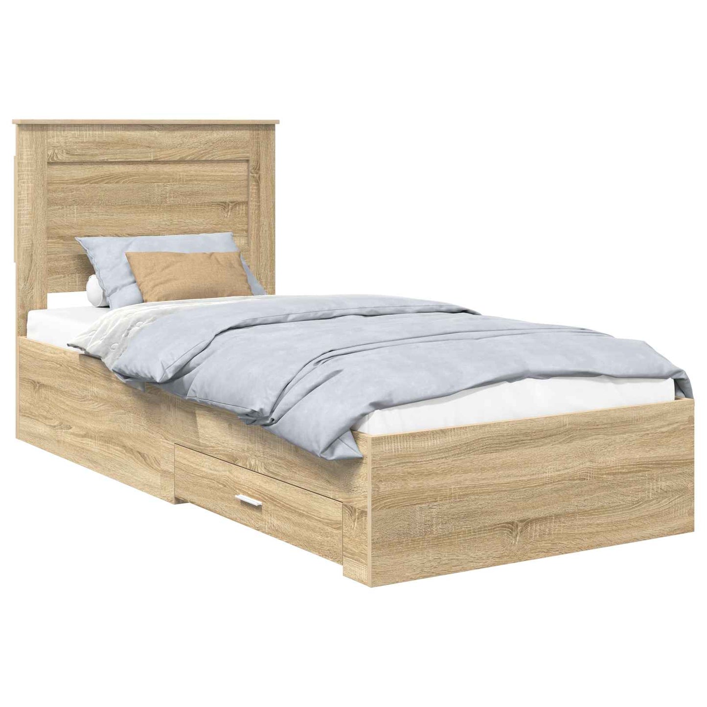 vidaXL Bed Frame with Drawer with Headboard Manual Engineered Wood