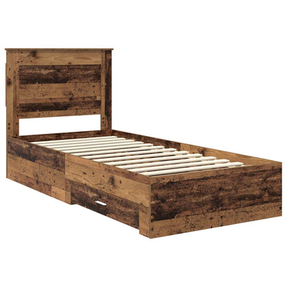 vidaXL Bed Frame with Drawer with Headboard Manual Engineered Wood