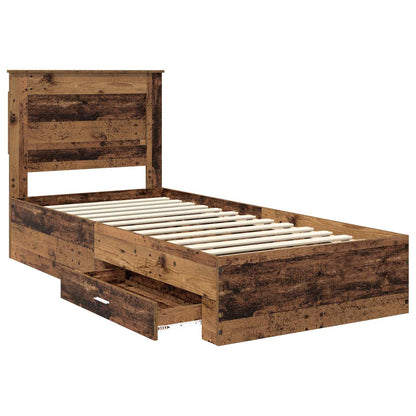 vidaXL Bed Frame with Drawer with Headboard Manual Engineered Wood