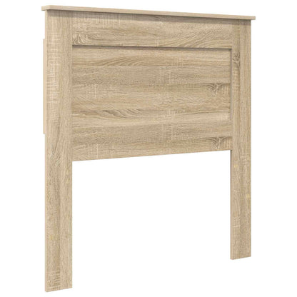 vidaXL Bed Frame Sonoma Oak and Silver 75 x 190 cm Engineered Wood