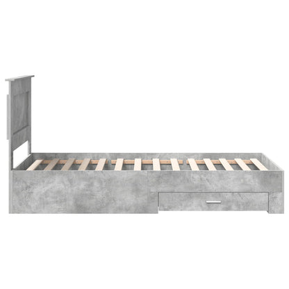 vidaXL Bed Frame Concrete Grey and Silver 75 x 190 cm Engineered Wood