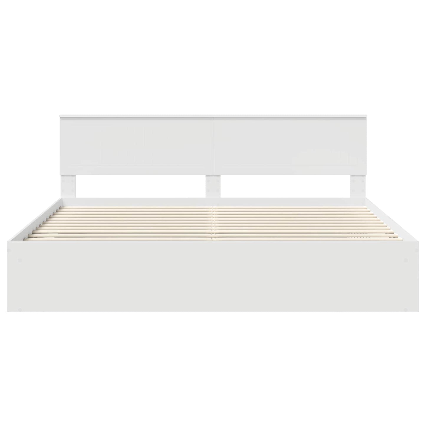vidaXL Bed Frame with Headboard White 200 x 200 cm Solid Pine Wood