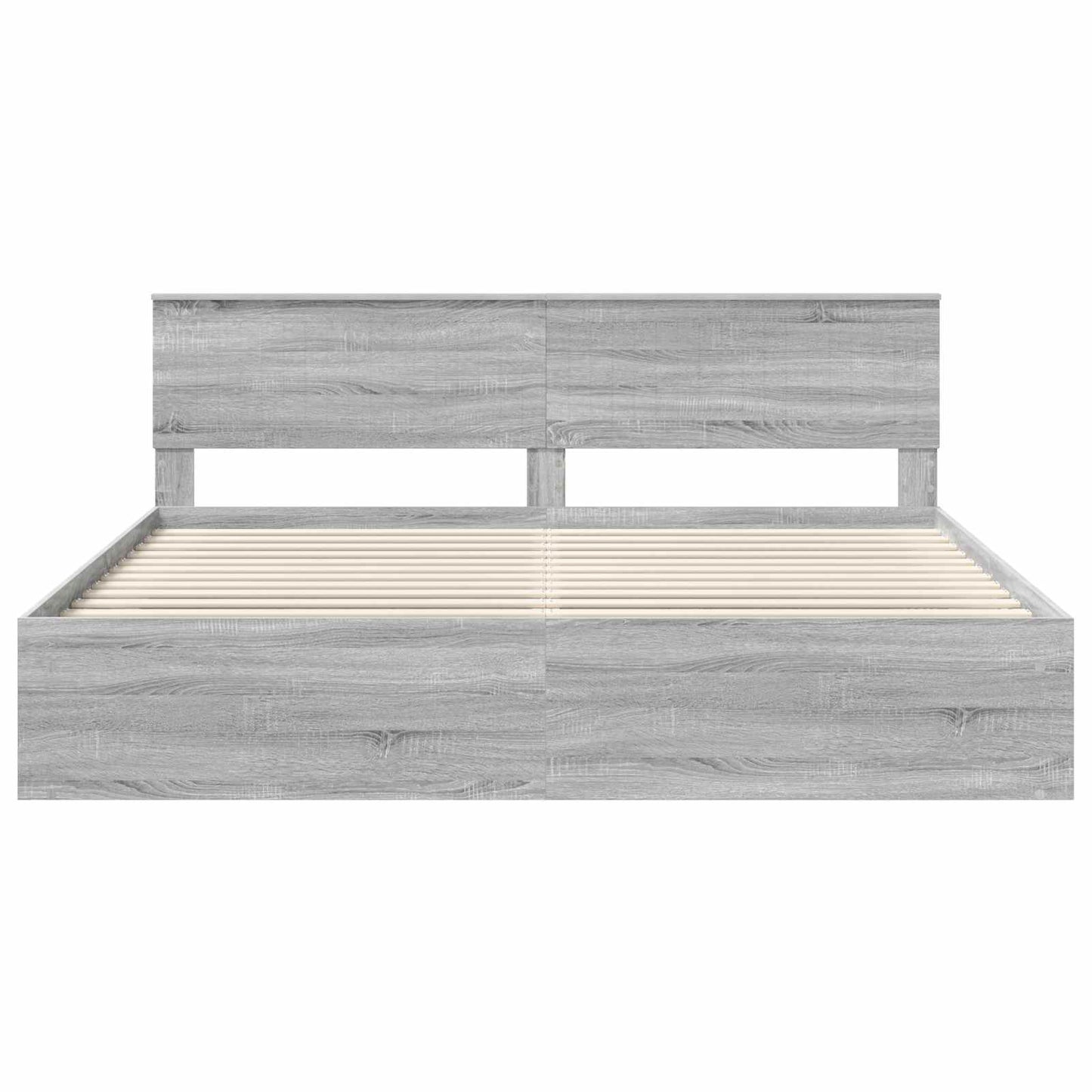 vidaXL Bed Frame Grey Sonoma 200 x 200 cm Solid Pine Wood