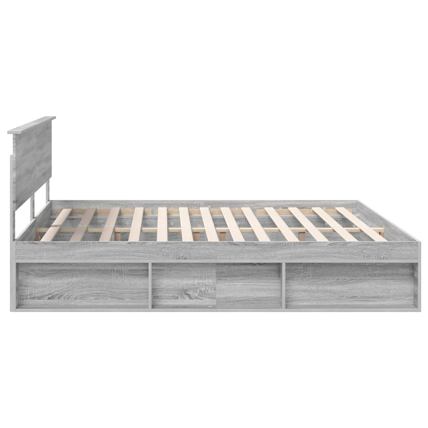 vidaXL Bed Frame Grey Sonoma 200 x 200 cm Solid Pine Wood