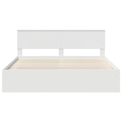 vidaXL Bed Frame with Headboard White 180 x 200 cm Solid Pine Wood