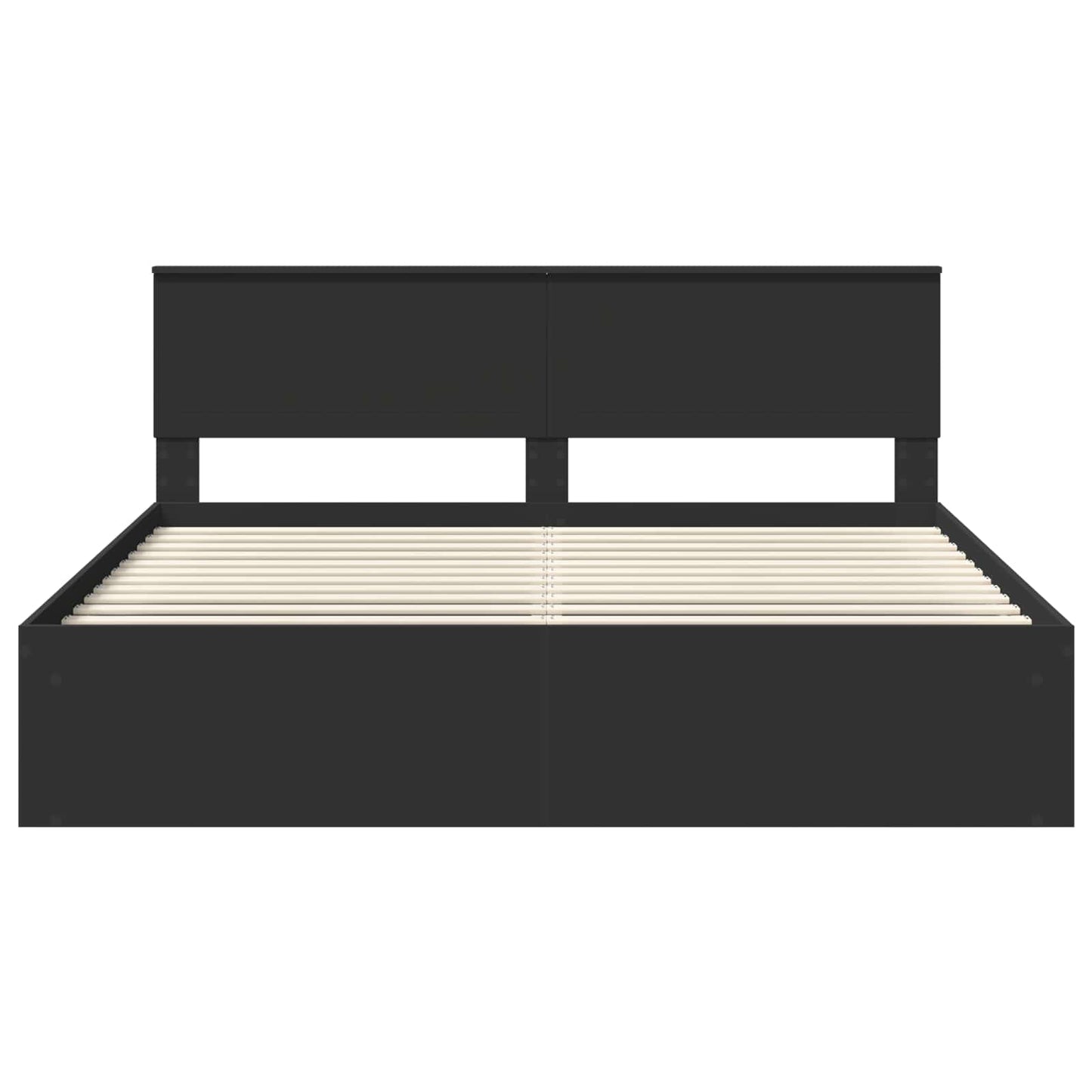 vidaXL Bed Frame with Headboard Black 180 x 200 cm Solid Pine Wood