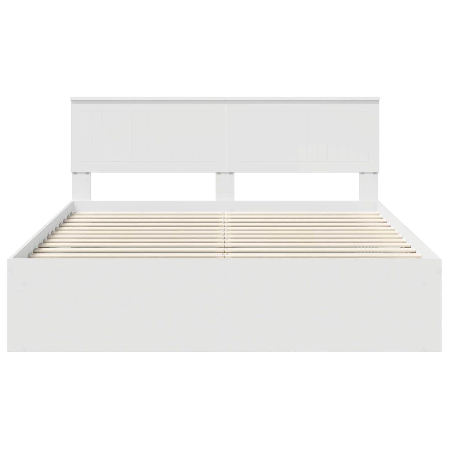 vidaXL Bed Frame with Headboard White 160 x 200 cm Solid Pine Wood
