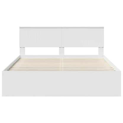 vidaXL Bed Frame with Headboard White 160 x 200 cm Solid Pine Wood