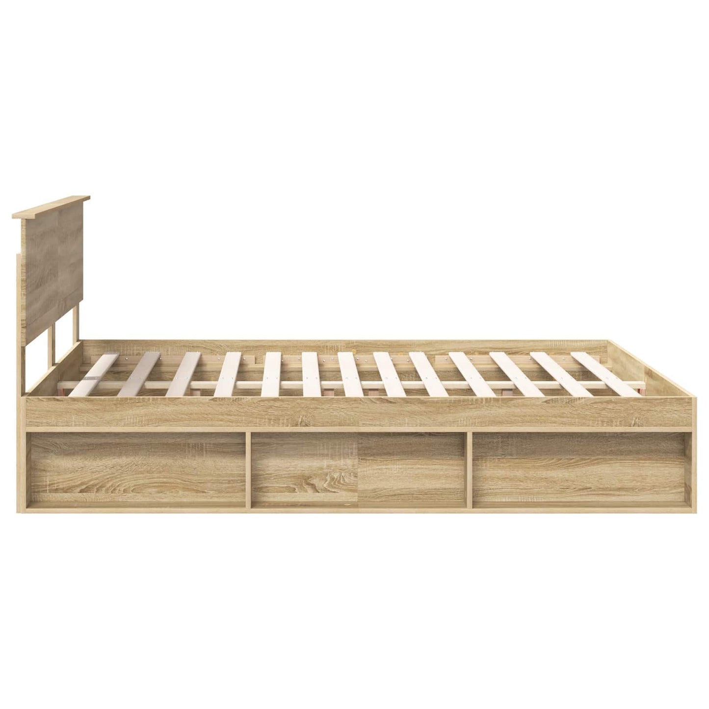 vidaXL Bed Frame with Headboard Sonoma 160 x 200 cm Solid Pine Wood