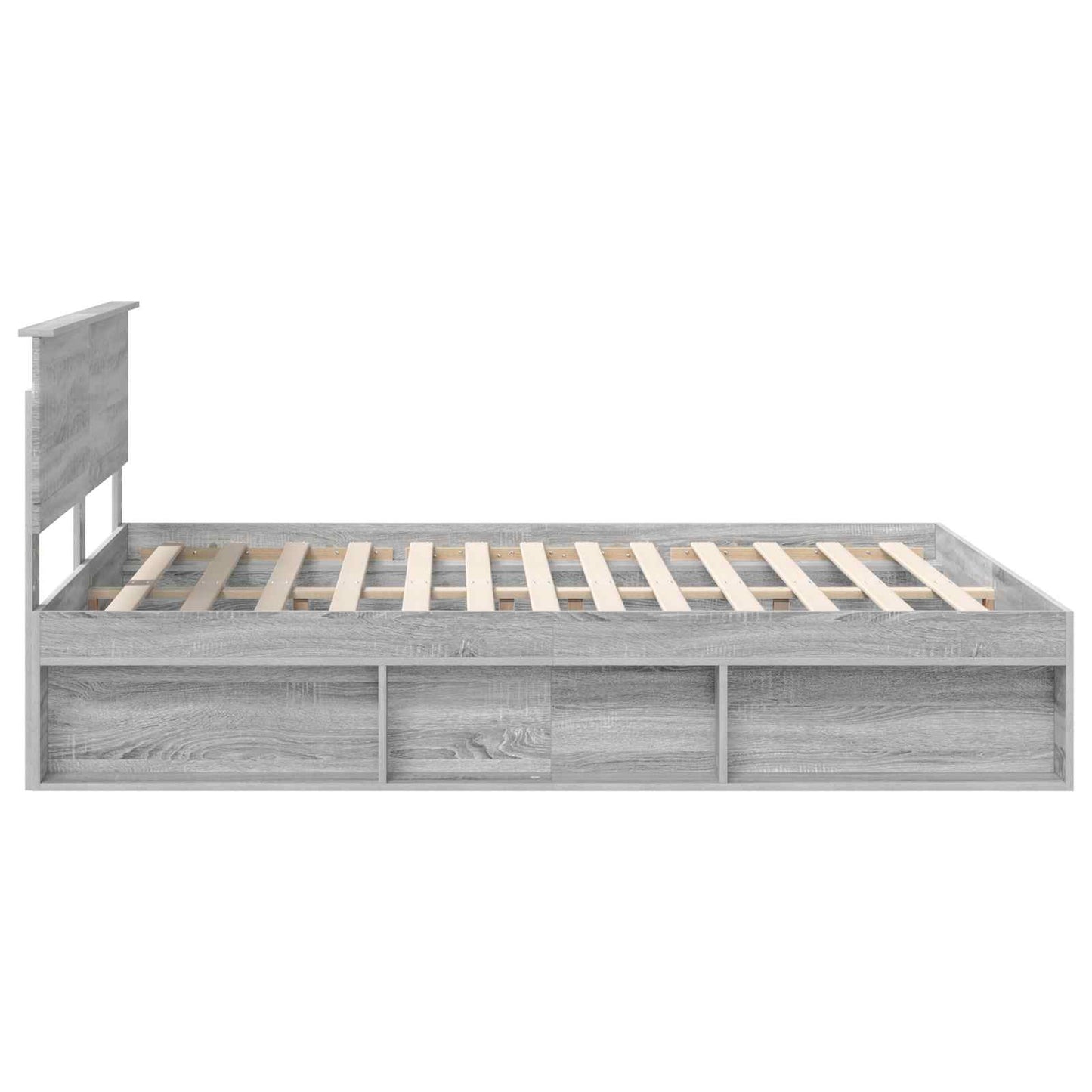 vidaXL Bed Frame Grey Sonoma 160 x 200 cm Solid Pine Wood