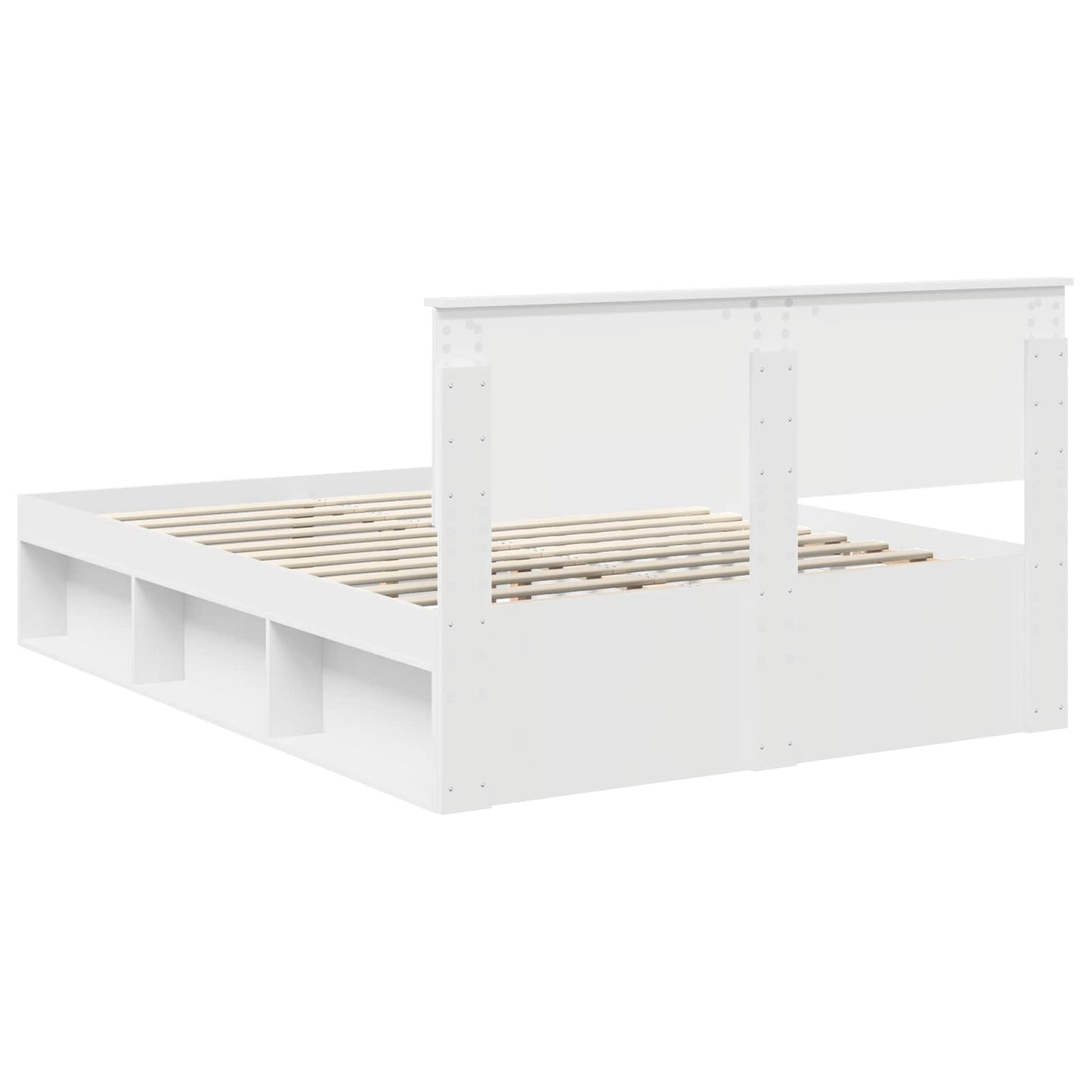 vidaXL Bed Frame with Headboard White 140 x 200 cm Solid Pine Wood