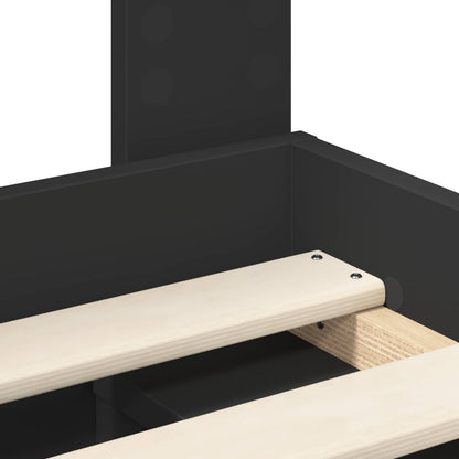 vidaXL Bed Frame with Headboard Black 140 x 200 cm Solid Pine Wood