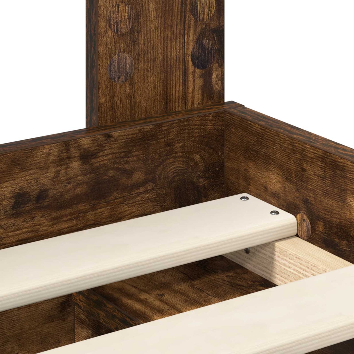 vidaXL Bed Frame Smoked Oak 140 x 190 cm Solid Pine Wood