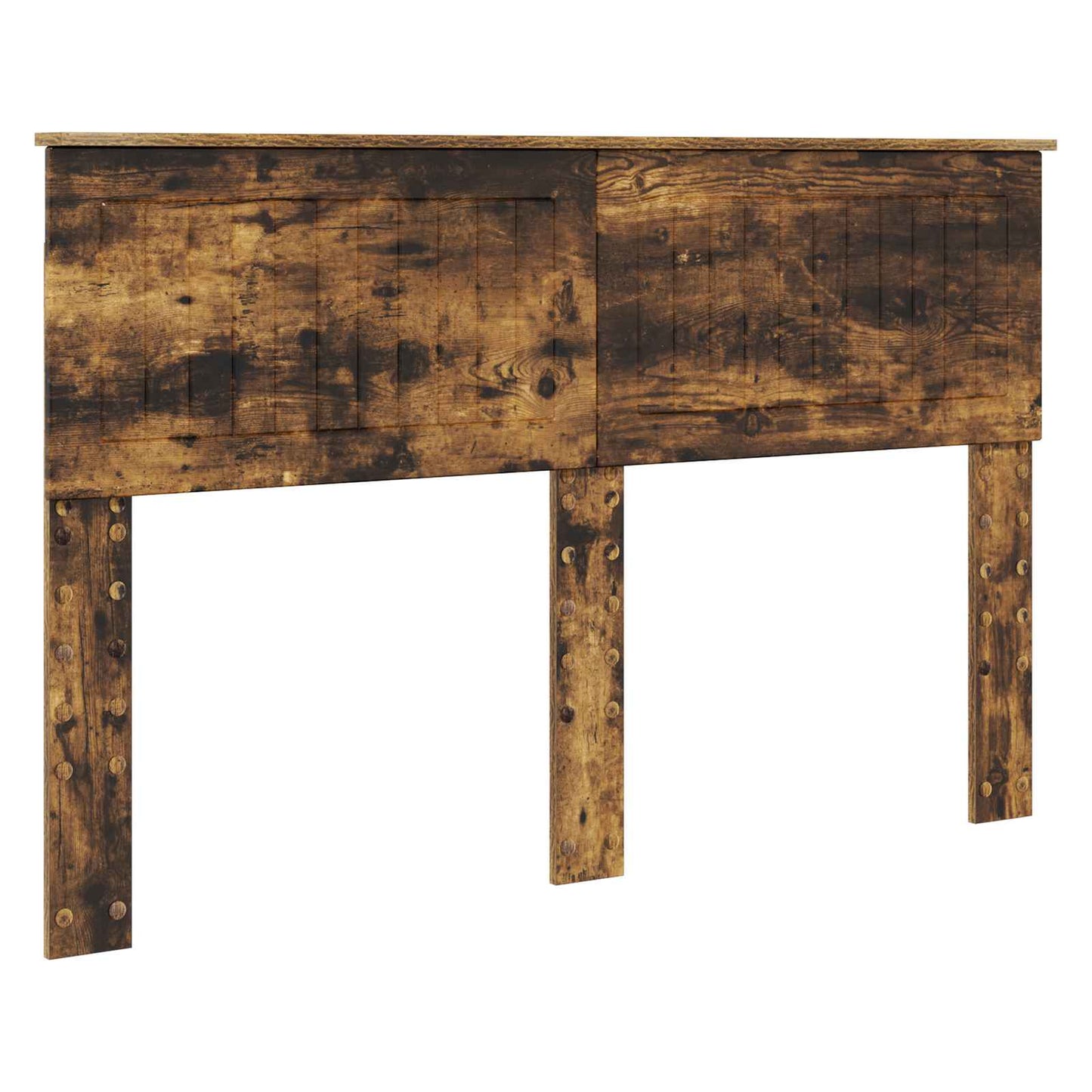 vidaXL Bed Frame Smoked Oak 140 x 190 cm Solid Pine Wood