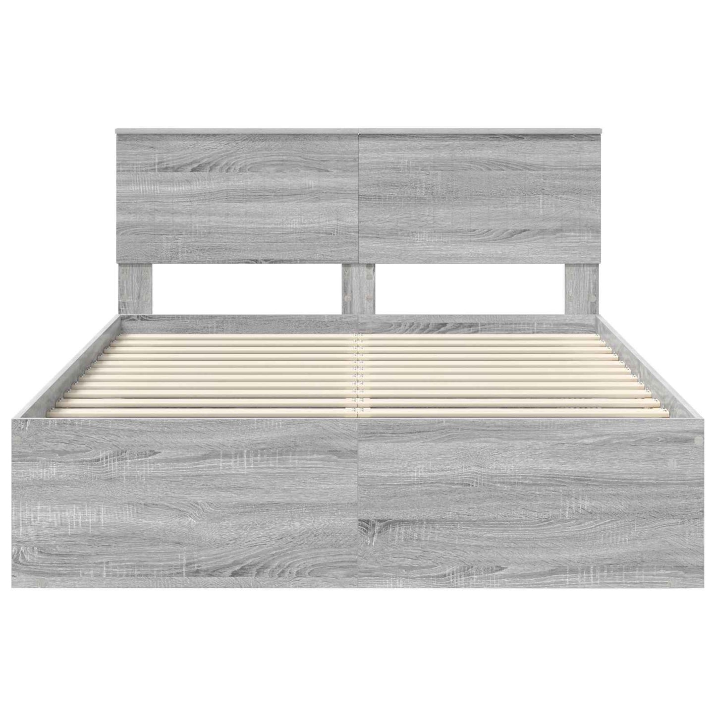 vidaXL Bed Frame Grey Sonoma 140 x 190 cm Solid Pine Wood