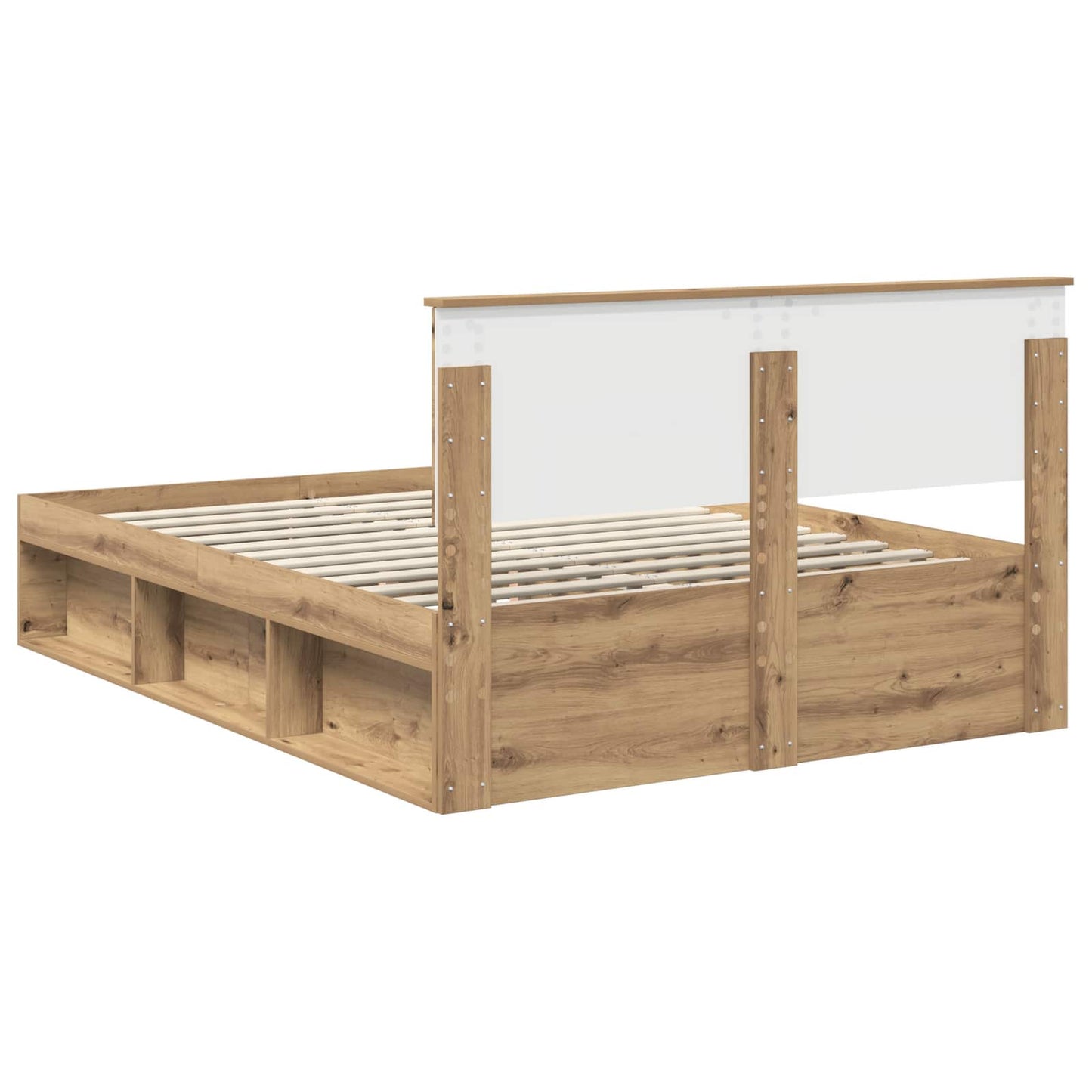 vidaXL Bed Frame Artisian Oak 140 x 190 cm Solid Pine Wood