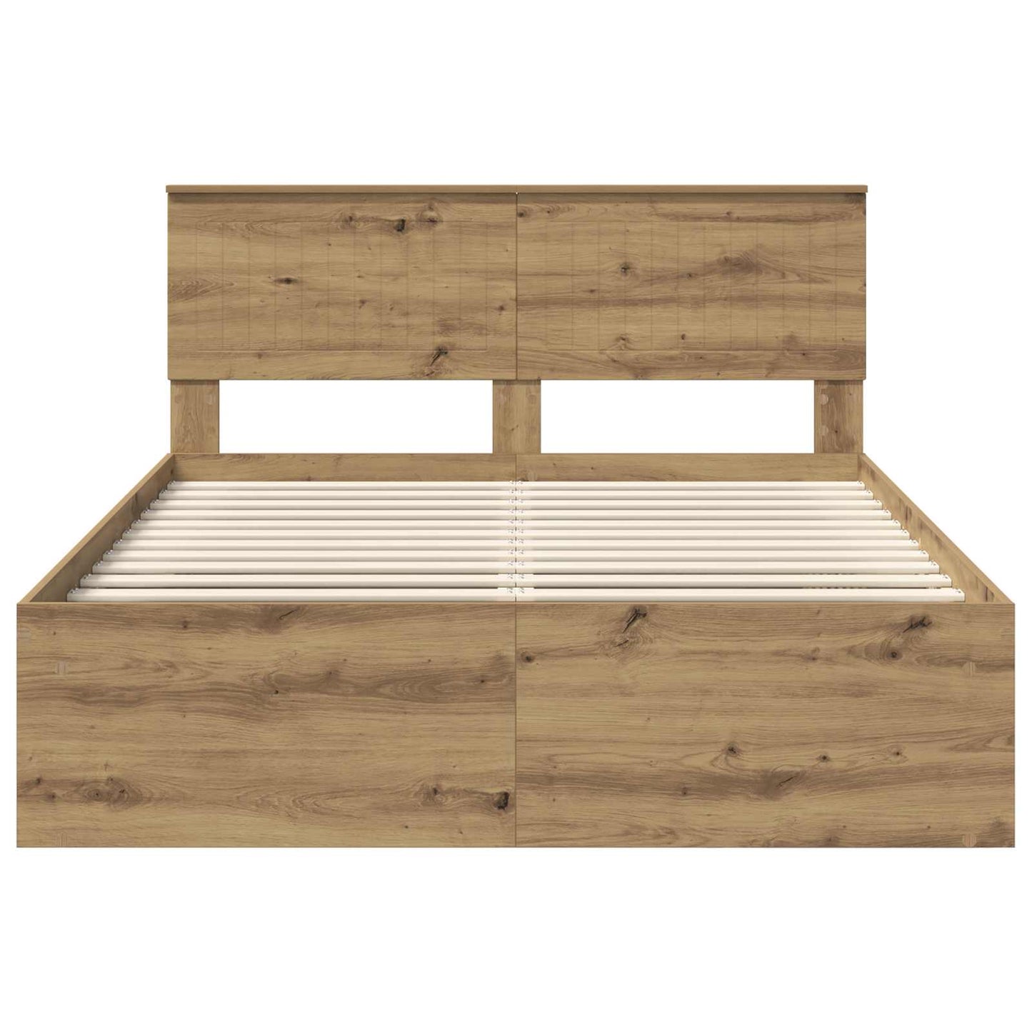 vidaXL Bed Frame Artisian Oak 140 x 190 cm Solid Pine Wood