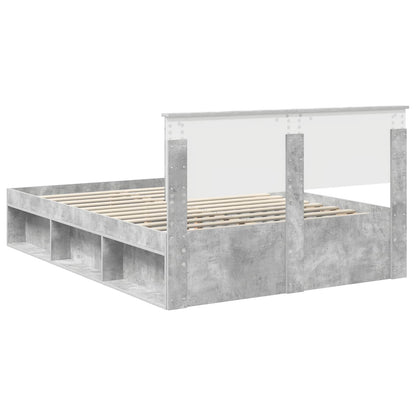 vidaXL Bed Frame Concerte Grey 135 x 190 cm Solid Pine Wood