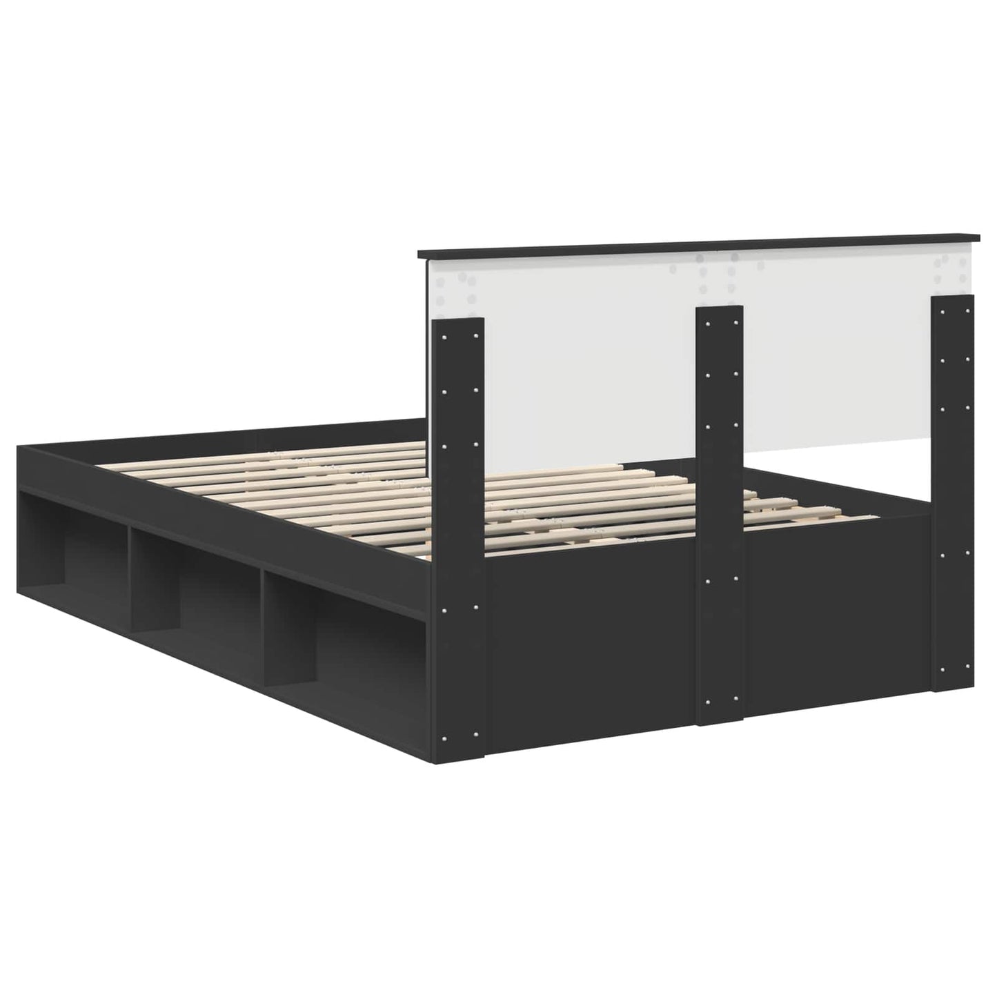 vidaXL Bed Frame with Headboard Black 120 x 200 cm Solid Pine Wood