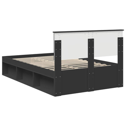 vidaXL Bed Frame with Headboard Black 120 x 200 cm Solid Pine Wood