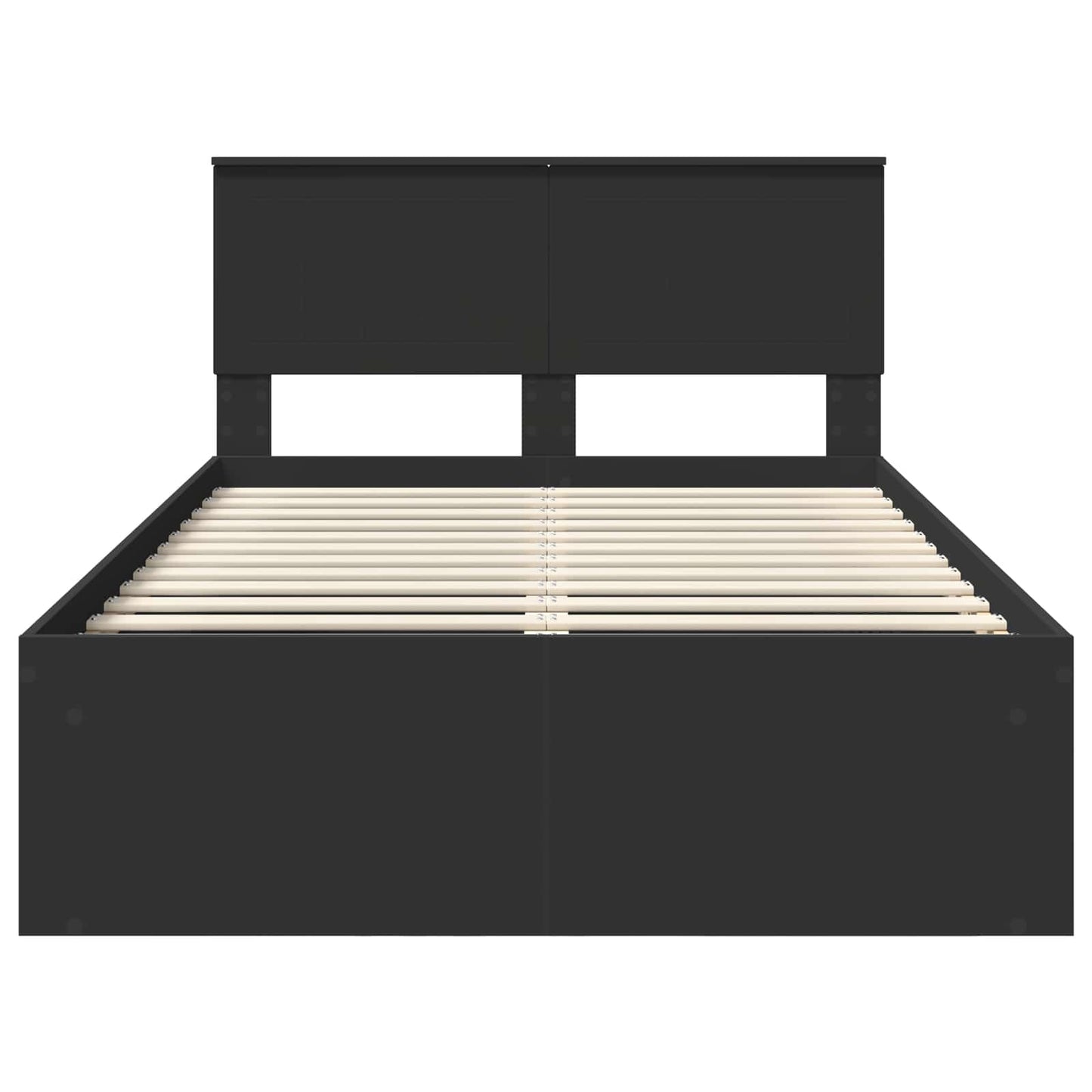 vidaXL Bed Frame with Headboard Black 120 x 200 cm Solid Pine Wood