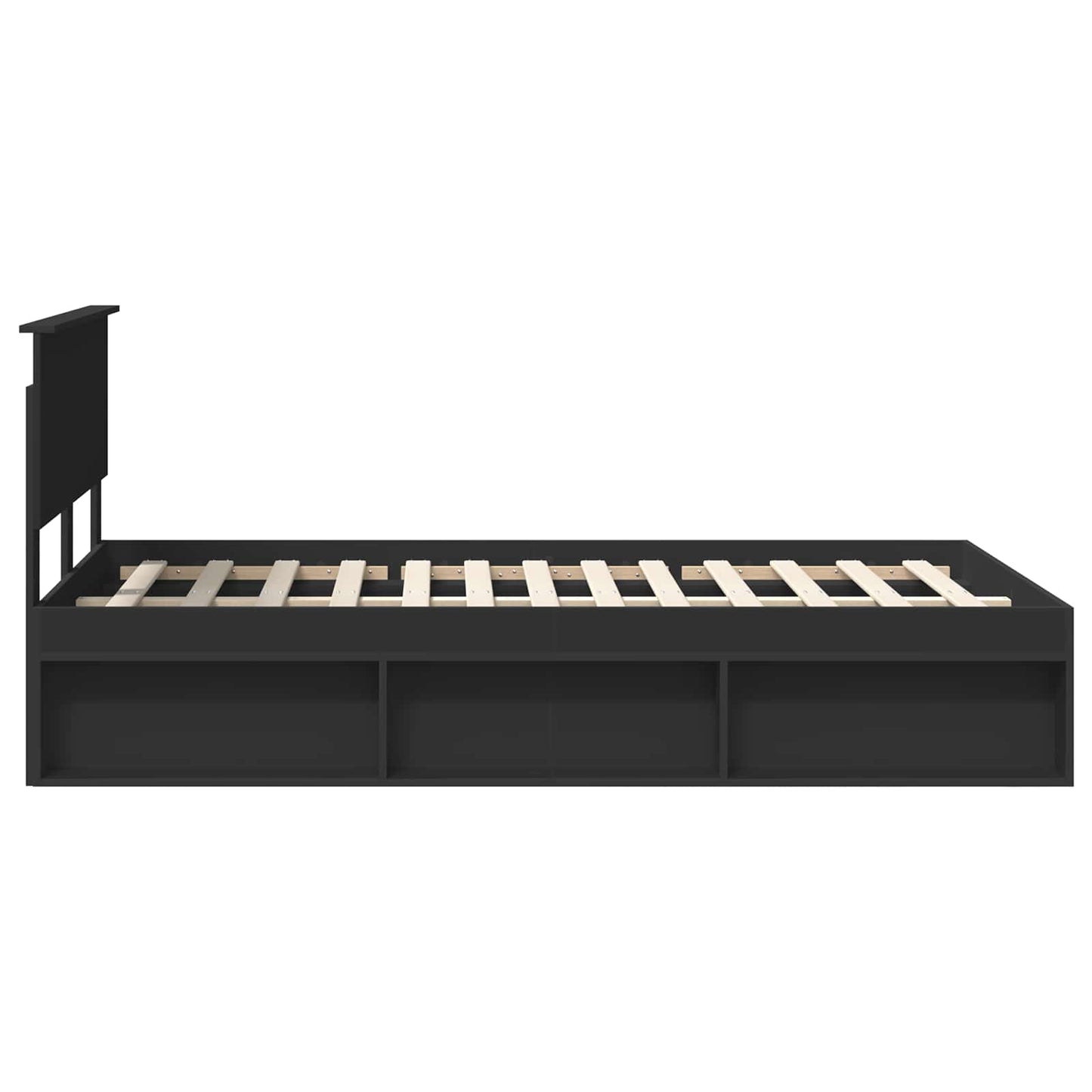 vidaXL Bed Frame with Headboard Black 120 x 200 cm Solid Pine Wood