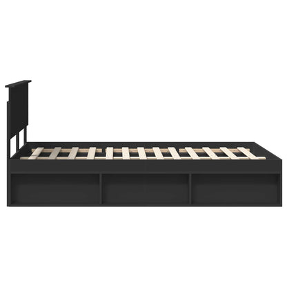 vidaXL Bed Frame with Headboard Black 120 x 200 cm Solid Pine Wood