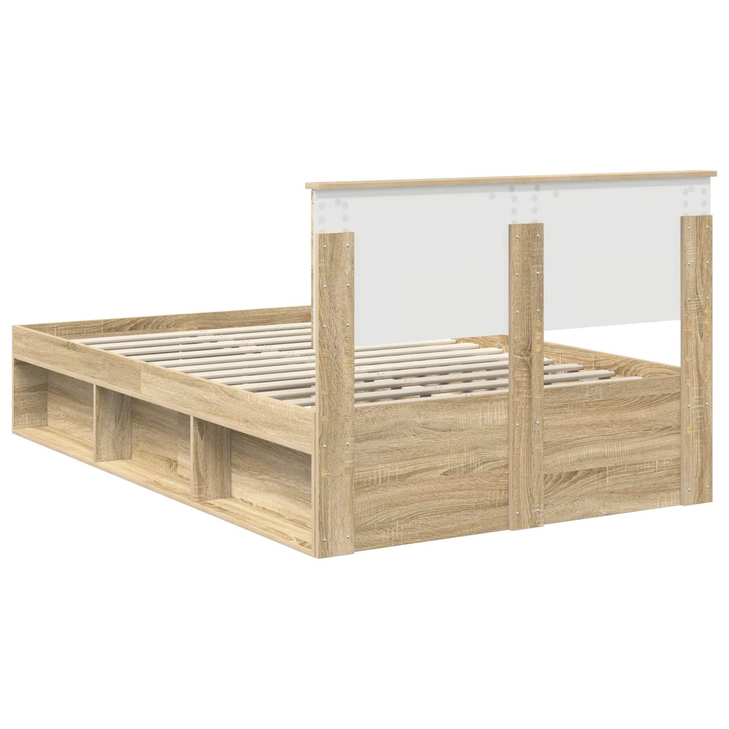 vidaXL Bed Frame with Headboard Sonoma 120 x 200 cm Solid Pine Wood